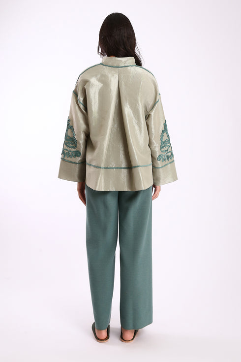 Short jacket in taffeta